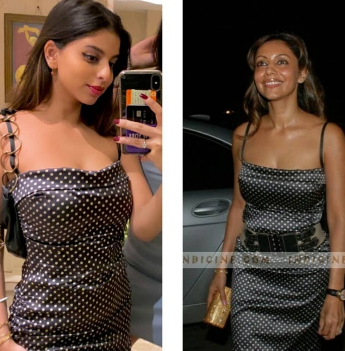suhana in gauris polka dotted dress