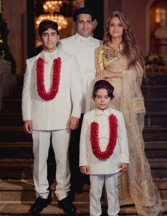 Natasha Poonawalla Shares Pictures From Her Children's Navjote Ceremony,  Dons A Gold Saree