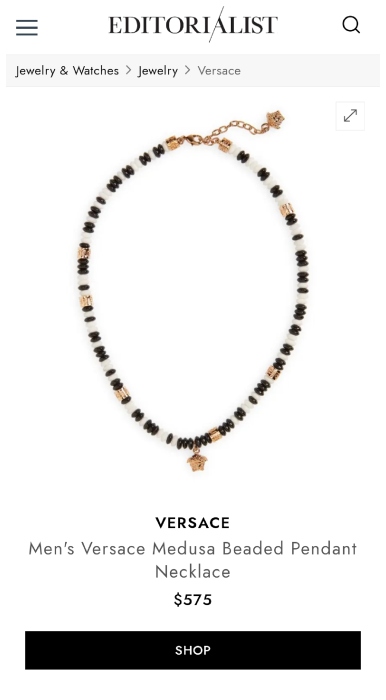versace beaded chain