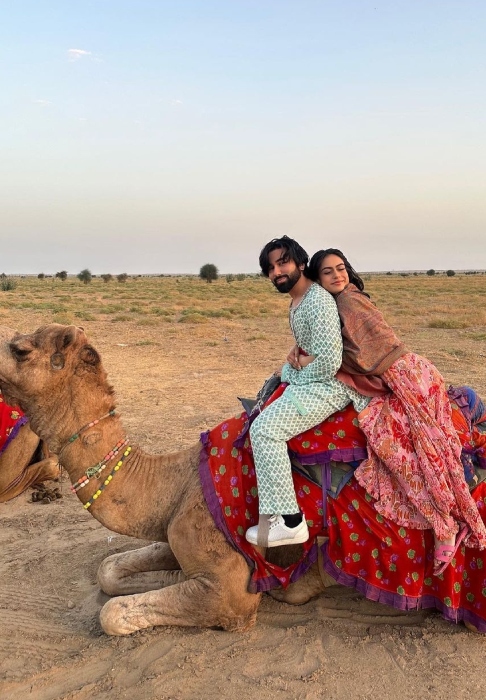 orhan and nysa enjoyed a camel ride