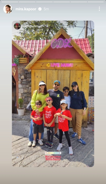 mira rajput enjoys a family vacation with kids in mussoorie
