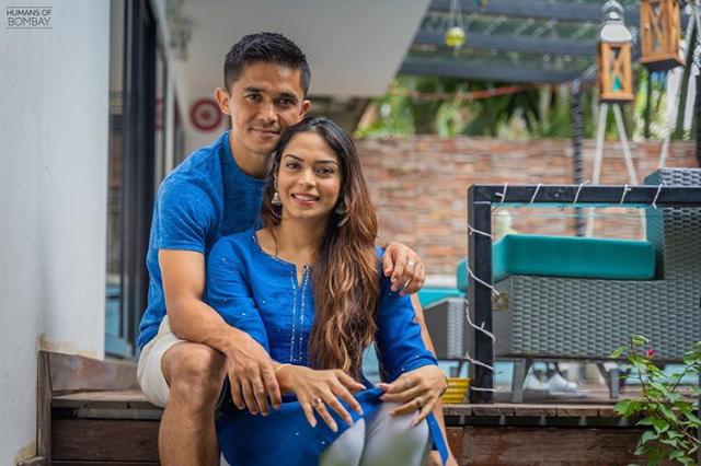 Sunil Chhetri and Sonam Bhattacharya