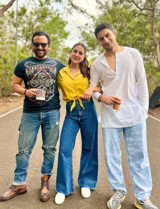 saif ali khan, sara ali khan and ibrahim ali khan