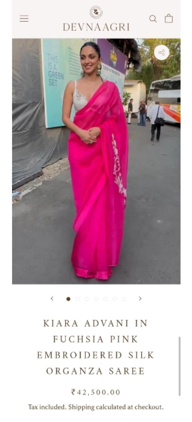 kiara in a saree worth rs 42k