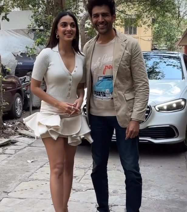 kiara advani and kartik aaryan for promotio of their film