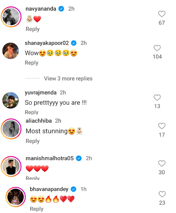 navya naveli nanda on suhana khan 's pictures