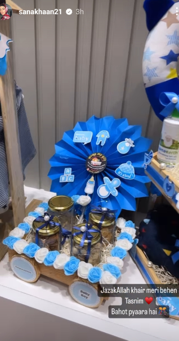 sana khan baby boy receives a cutesy gift hamper