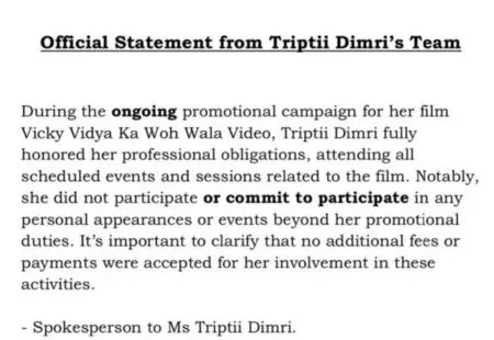 tripti dimri jaipur boycott