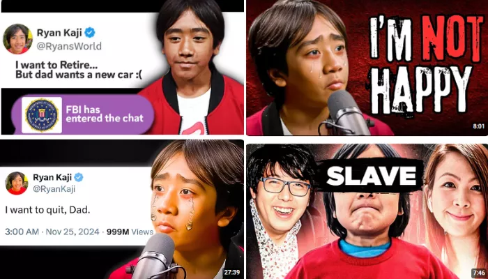 The downfall of Ryan's World: Is Ryan Kaji getting forced by his parents to make content that he no longer likes to make them rich? Internet bombarded with 'child slave' theories