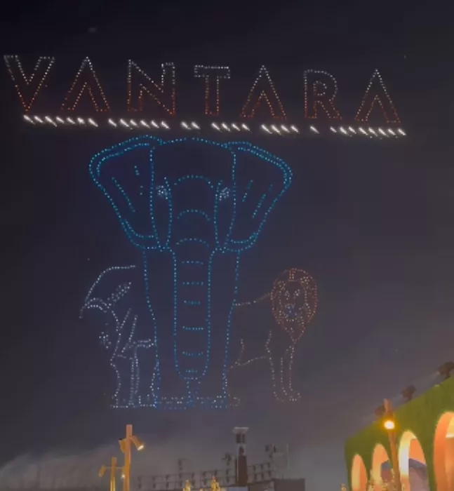 Drone Show Hints At Anant Ambani And Radhika Merchant's Varmala Being Held  With Animals At Vantara