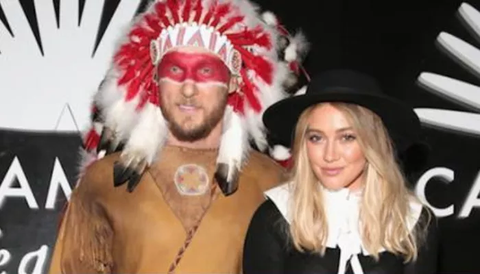 Hilary Duff and Jason Walsh as a Pilgrim and a Native American