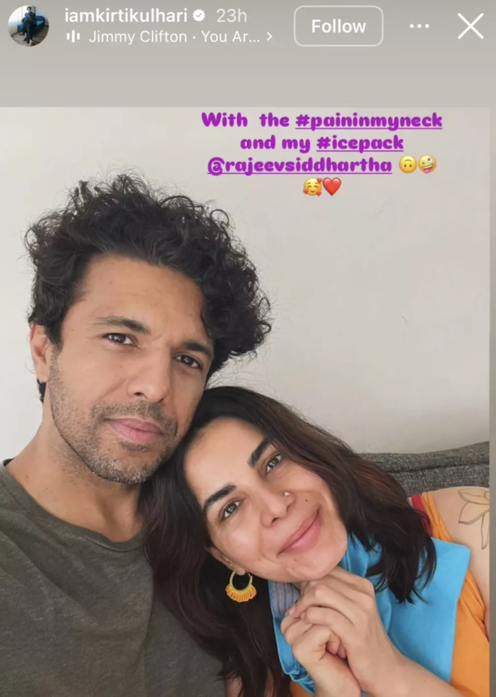 A photo of the duo on Kriti's Instagram.