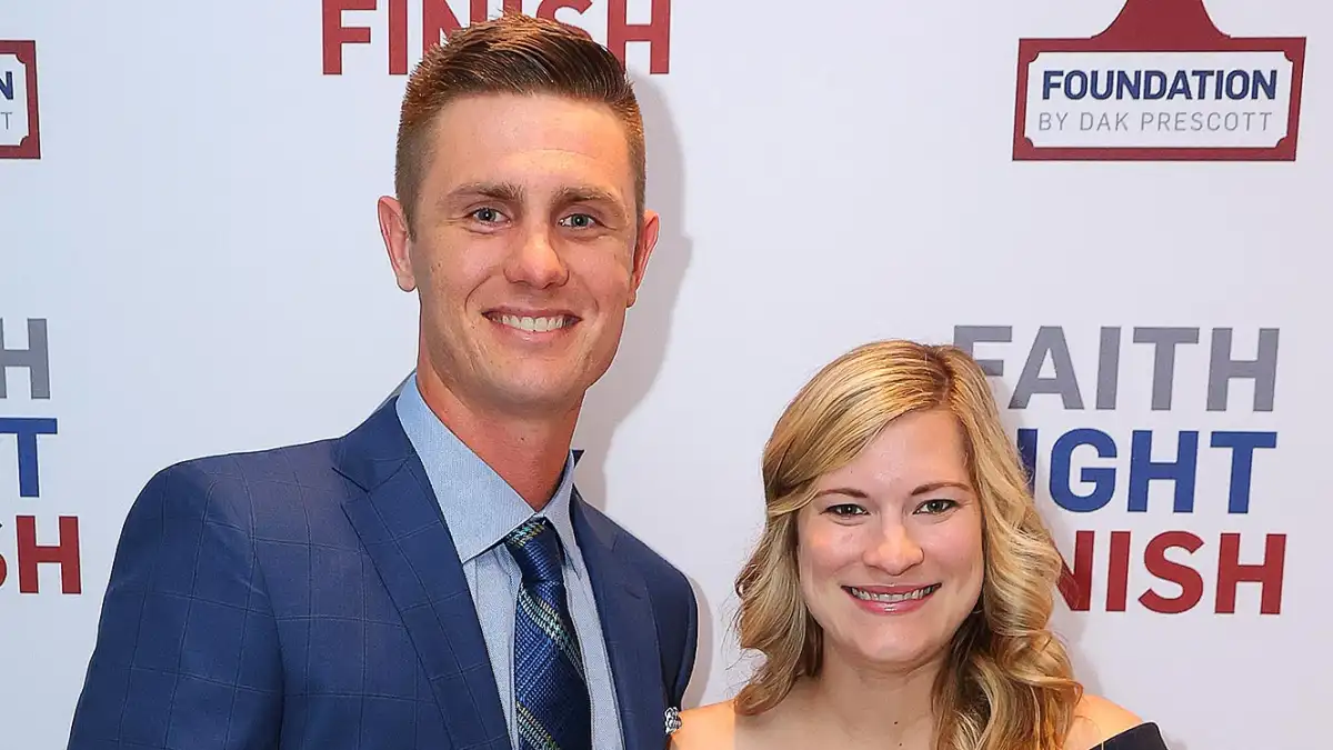 Brandon Aubrey with wife