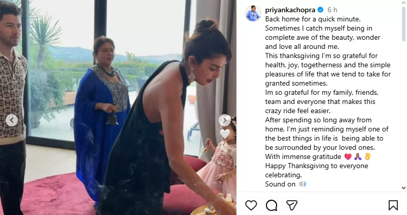 Priyanka Chopra Thanksgiving 2025