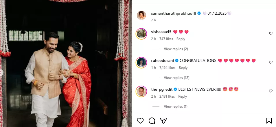 Samantha Ruth Prabhu and Raj Nidimoru wedding