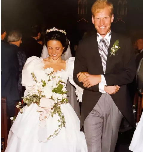 Julia and Barbara on their wedding day