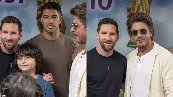 Messi with Shah Rukh Khan