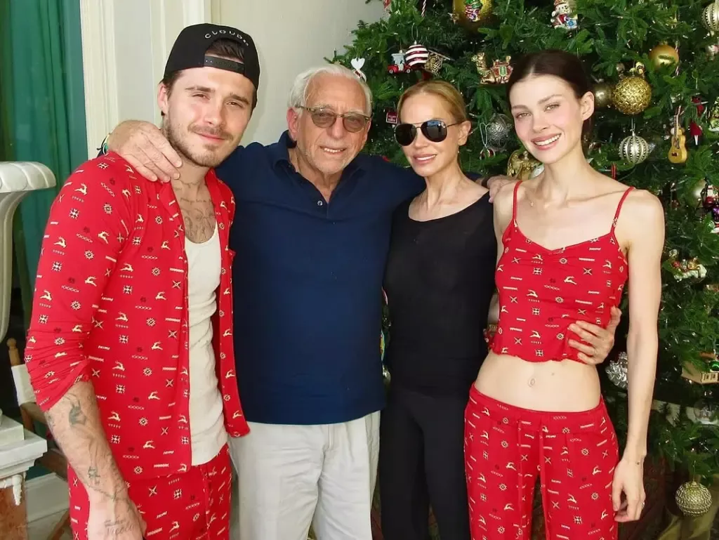 Brooklyn Beckham with wife and her parents