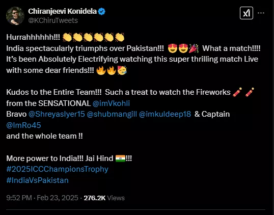 Chiranjeevi's tweet