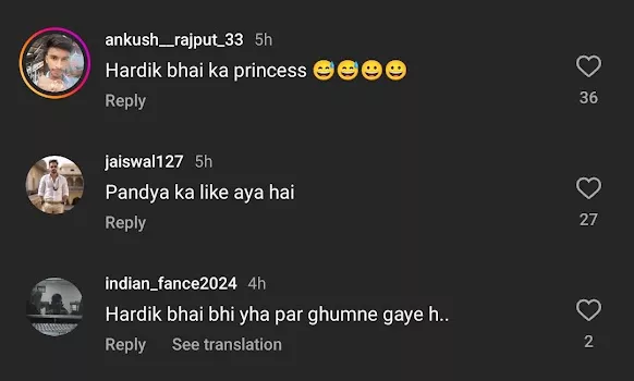 Jasmin Walia, Hardik Pandya