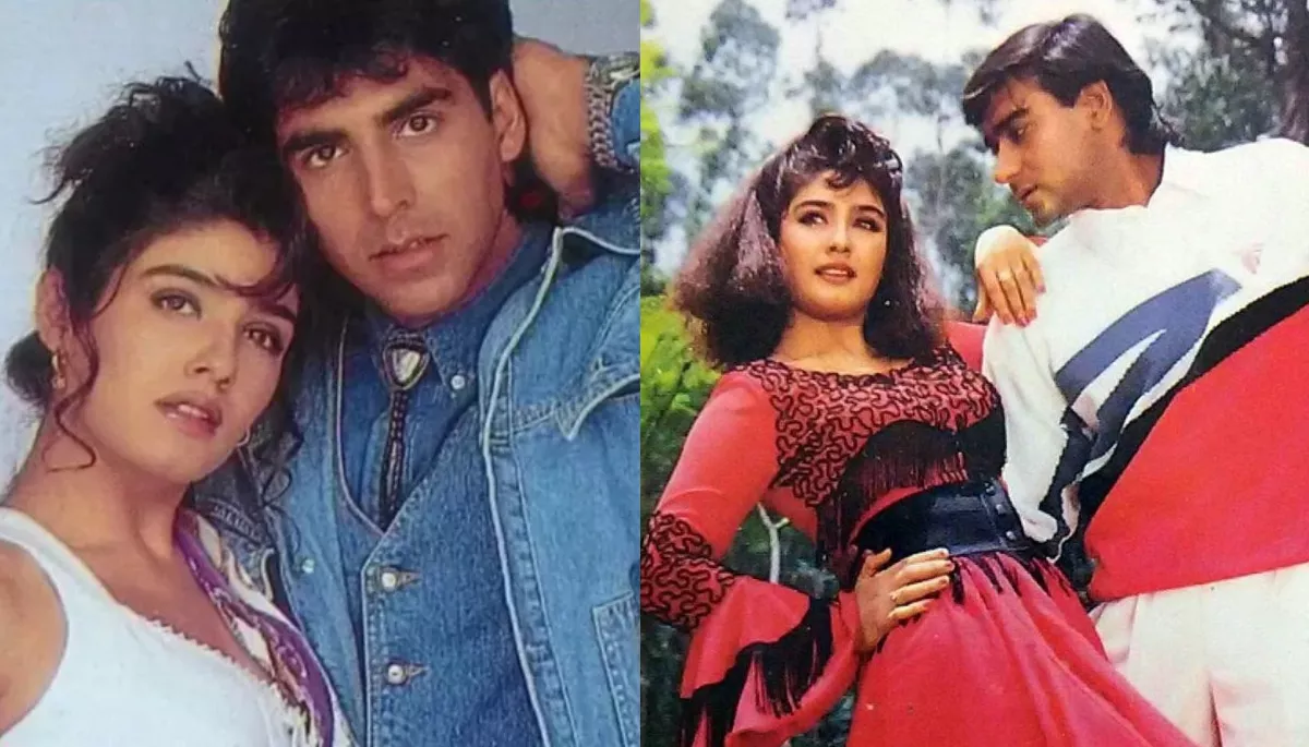 raveena with akshay and ajay