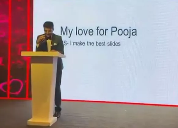 Groom Makes PPT For Bride