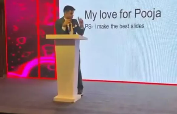 Groom Makes PPT For Bride