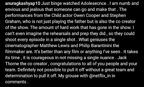 Anurag Kashyap, Animal, Adolescence, Sandeep Reddy Vanga