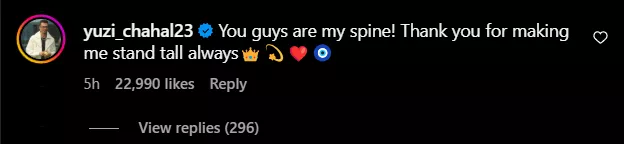 Yuzvendra's comment on Mahvash's post