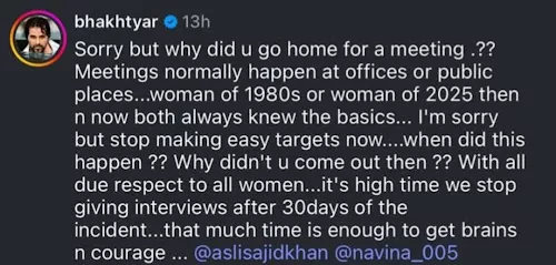 Navina Bole, Bakhtyar Irani, Sajid Khan