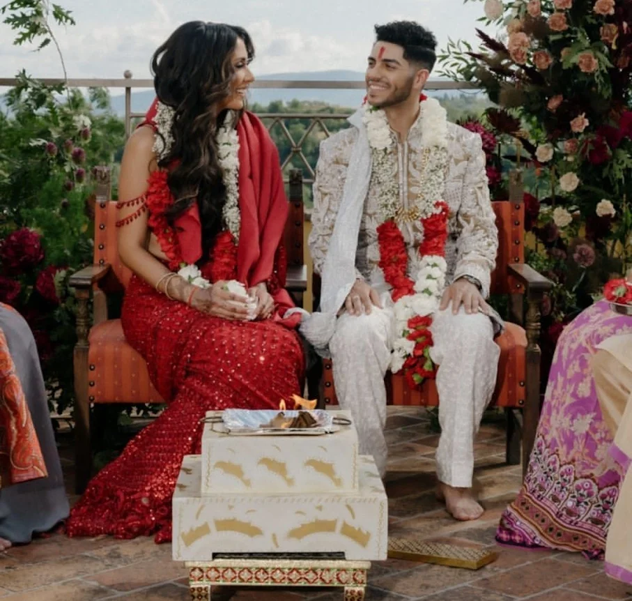 Mena Massoud and Emily Shah