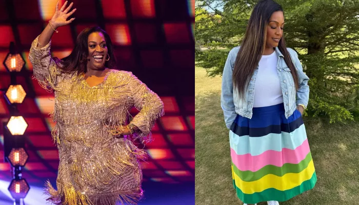 Alison Hammond shows off her new look on the sets of The Great British Bake Off after an 11-stone weight loss transformation