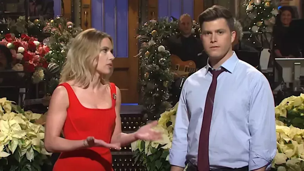 Scarlet Johansson and Colin Jost