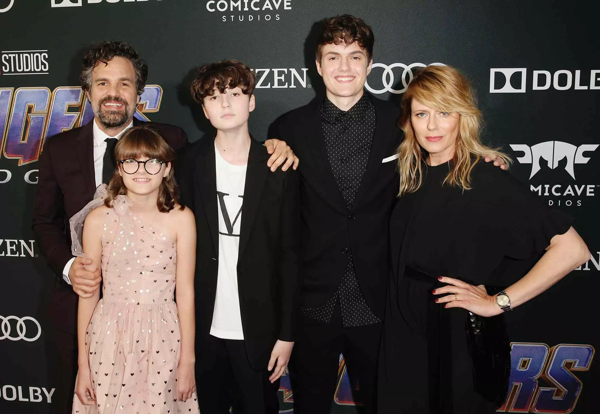 Mark Ruffalo with wife and children