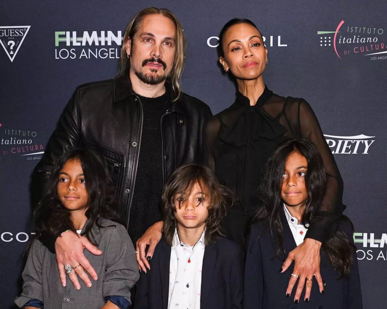 Zoe Saldana with family