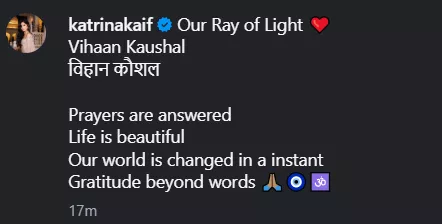 Katrina Vicky Baby Boy Name Vihaan