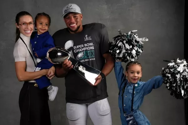 Saquon Barkley and Anna Congdon's family