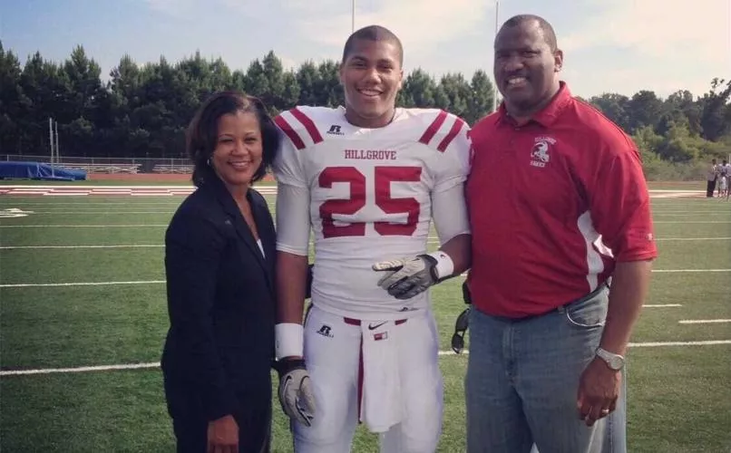 Bradley Chubb with parents