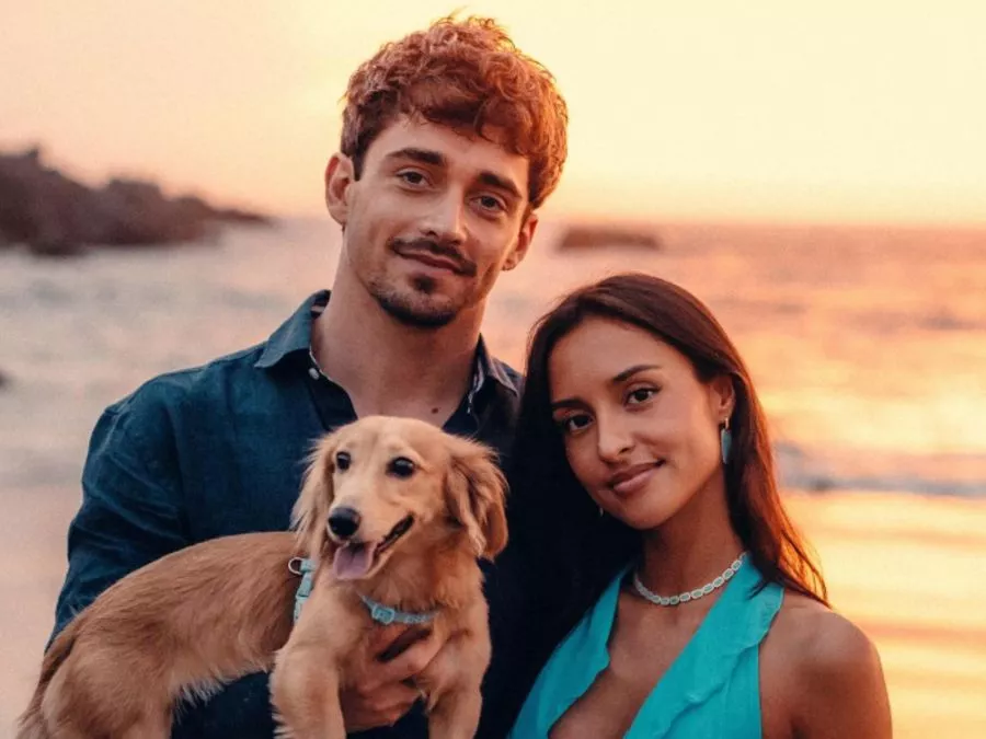 Charles Leclerc with wife and Leo