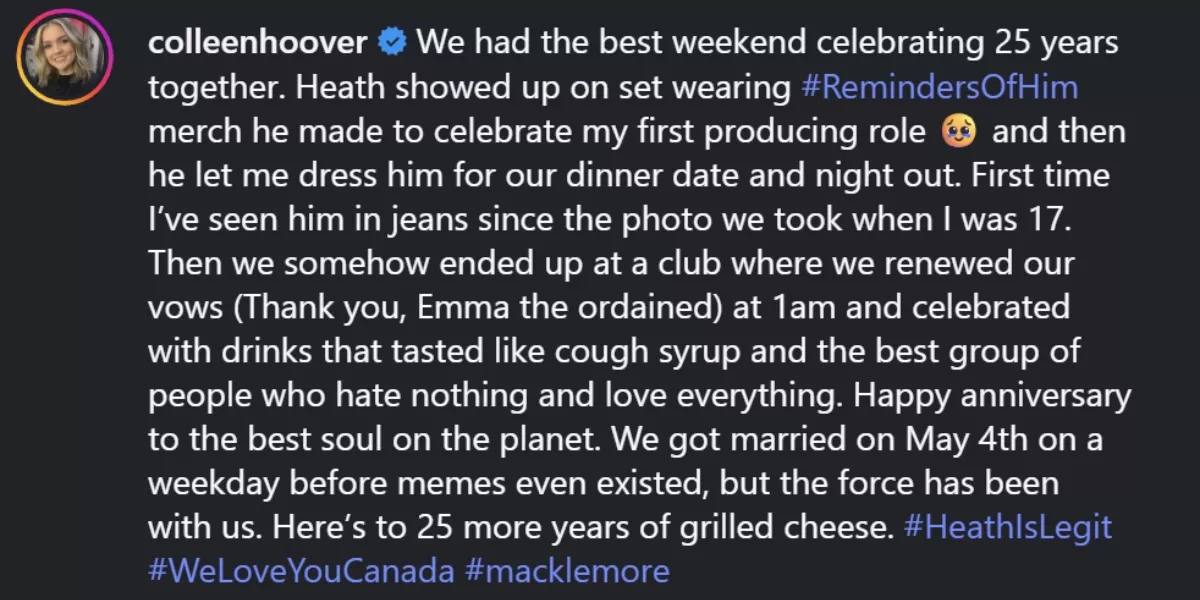 William Heath and Colleen Hoover