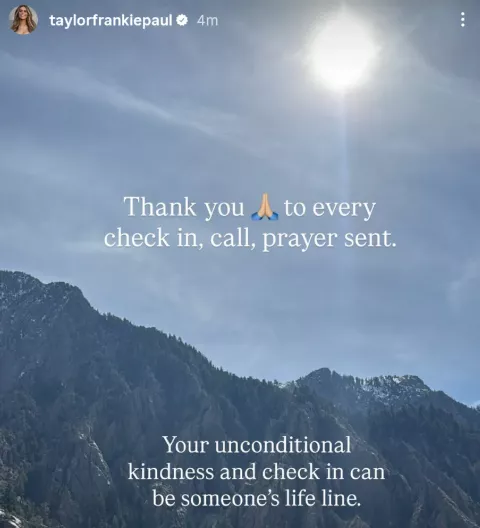 Taylor Frankie Paul IG Story