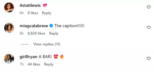 Ciara Miller IG post