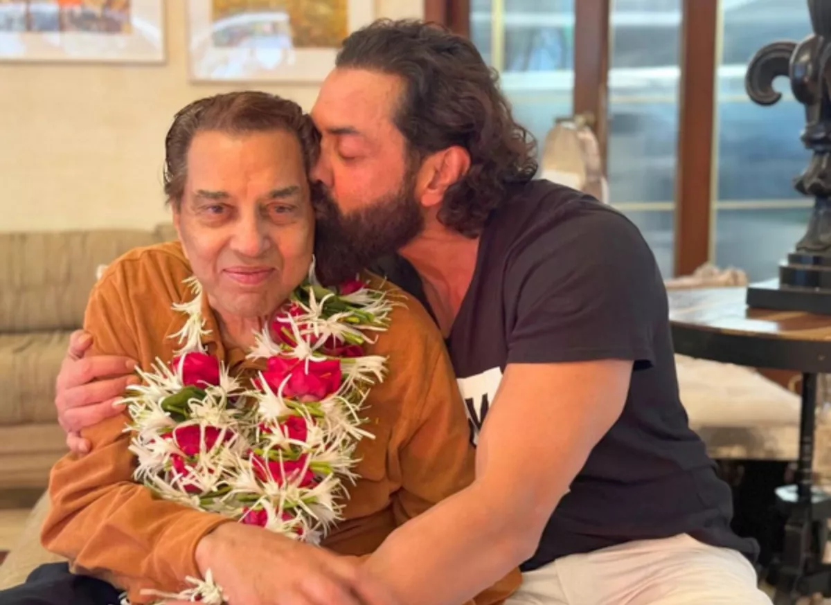 Bobby Deol and Dharmendra