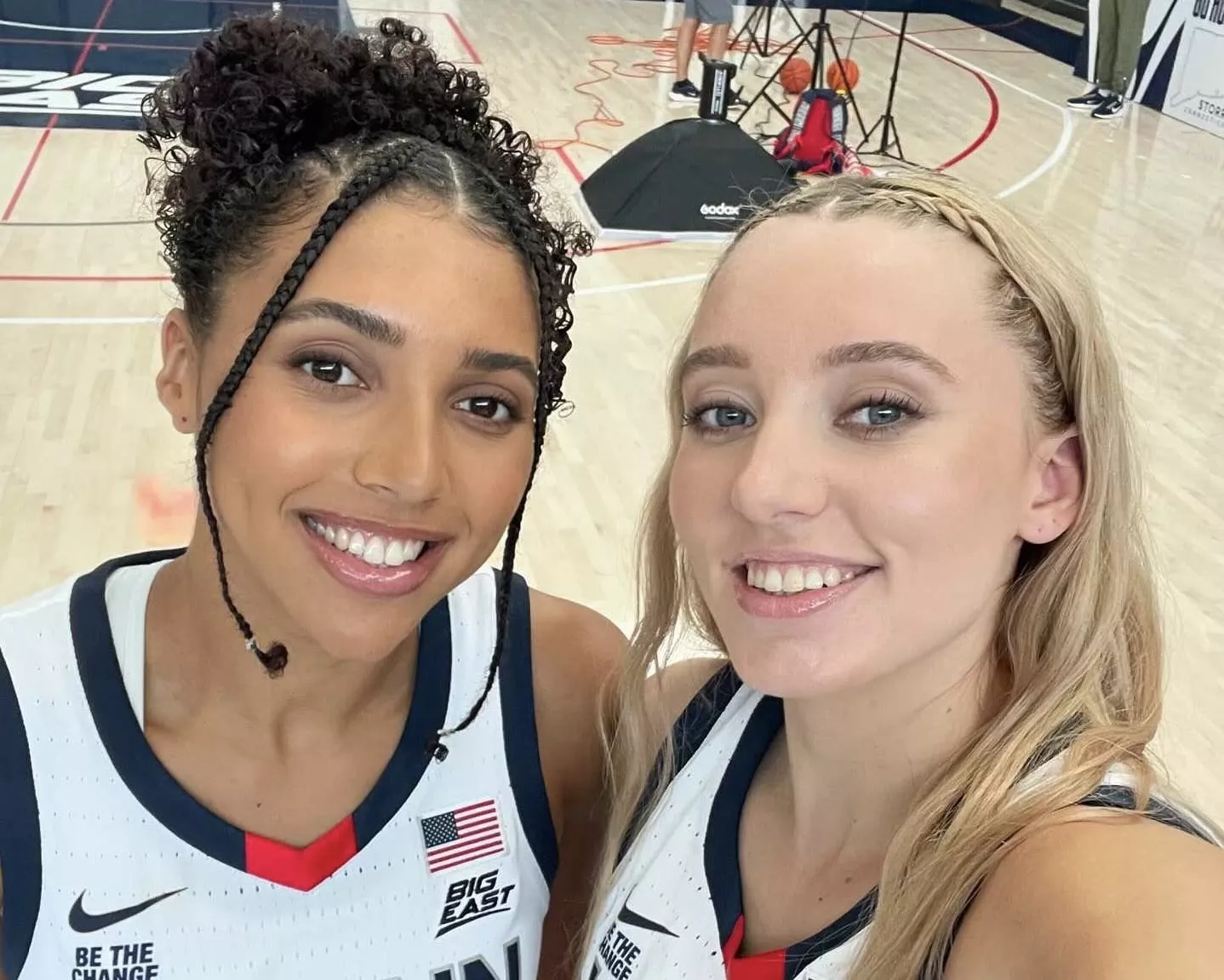 Paige Bueckers and Azzi Fudd