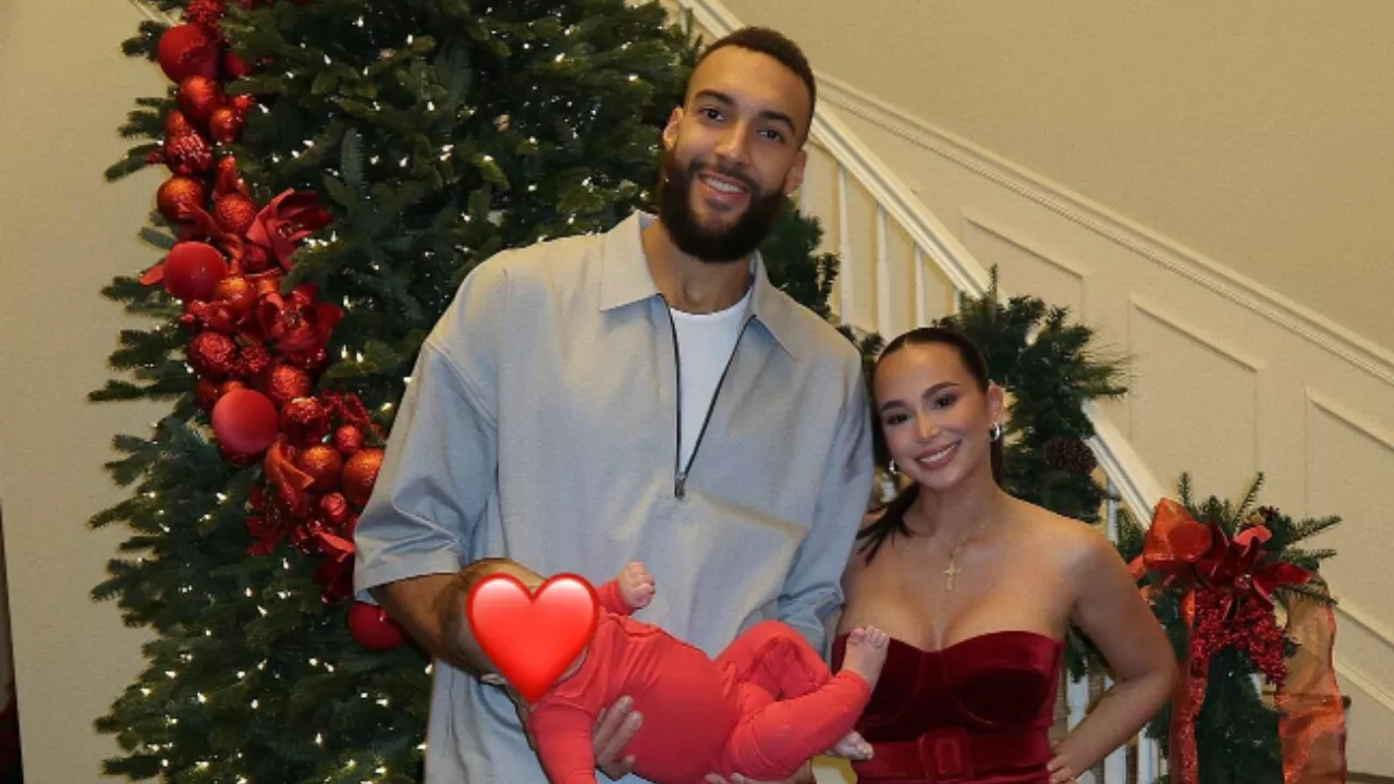 Rudy Gobert with kid and ex-girlfriend Julia Bonilla