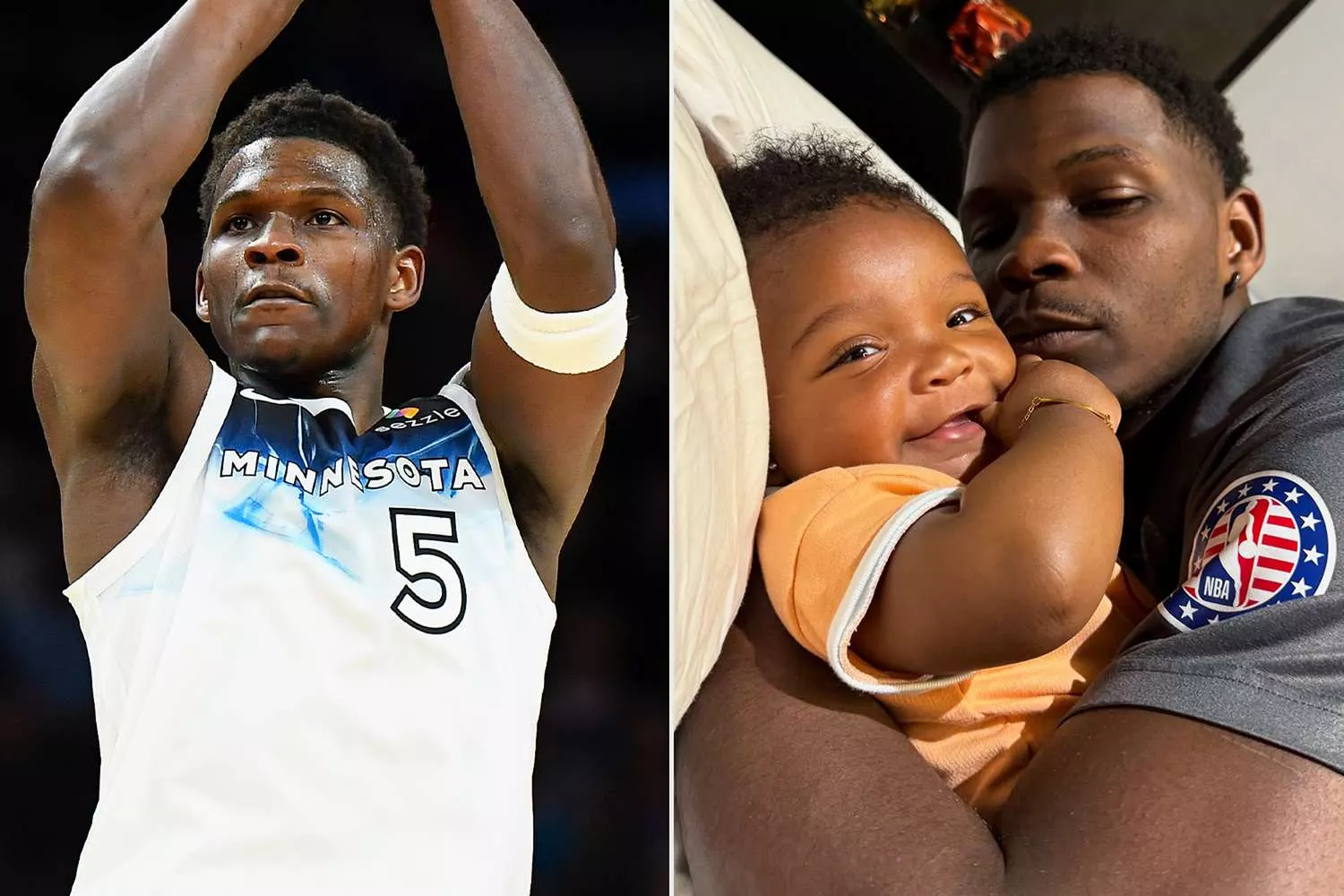 anthony edwards with his kid