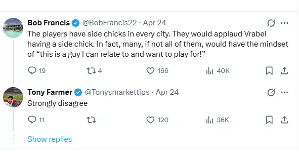 Dianna Russini and Mike Vrabel tweets