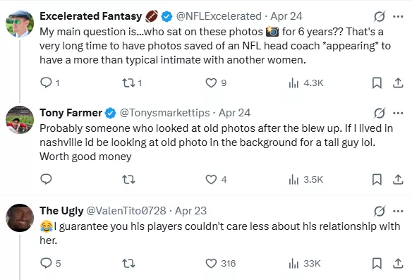 Mike Vrabel and Dianna Russini tweets