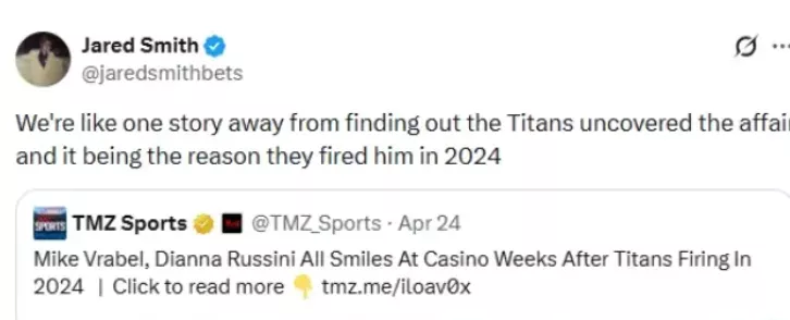 Dianna Russini and Mike Vrabel tweet