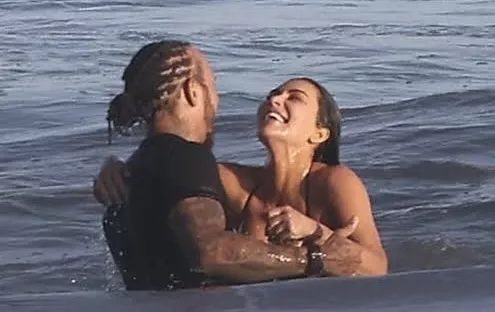 Kim Kardashian and Lewis Hamilton 